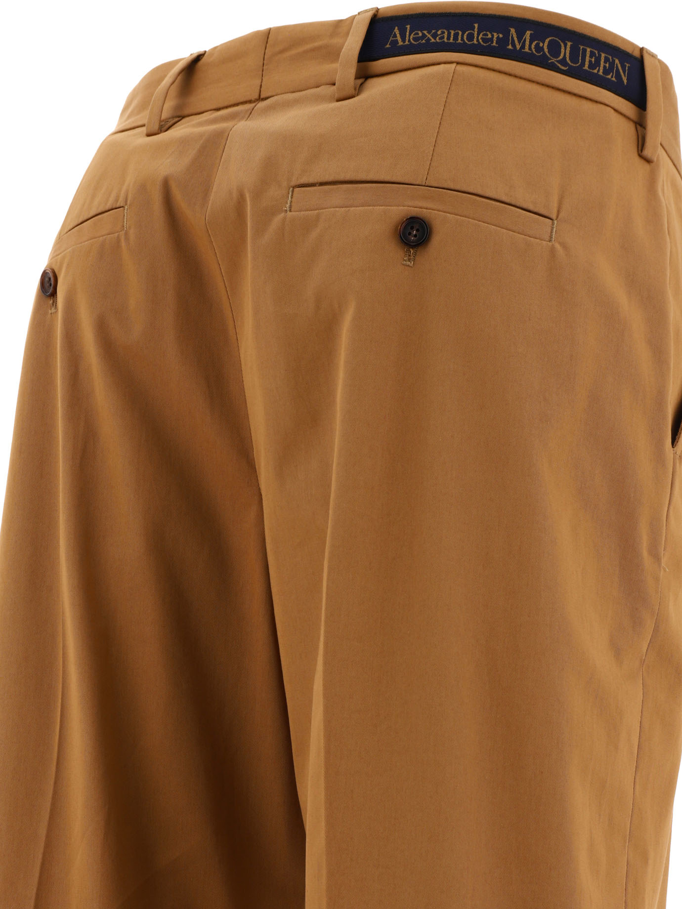 ALEXANDER MCQUEEN Brown Tailored trousers with back logo